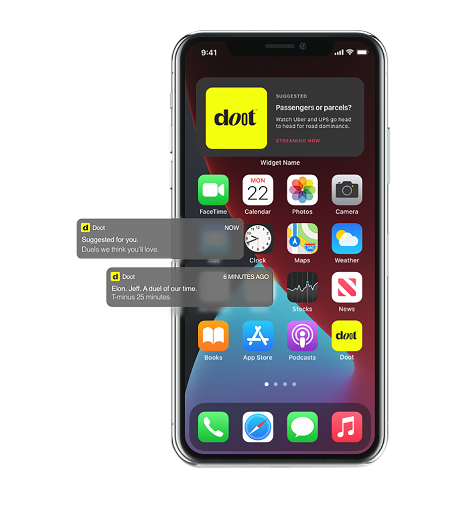 A mobile phone with doot notifications.